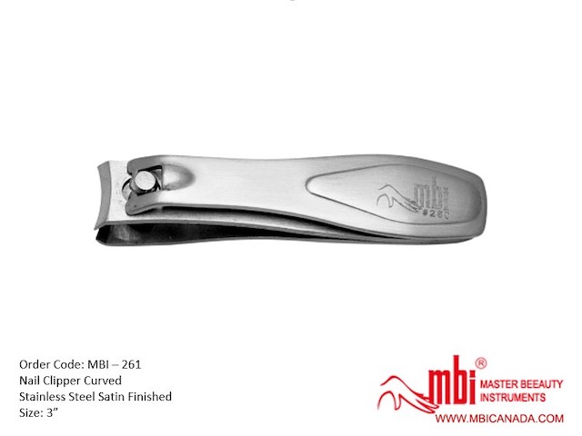 Nail Clipper Curved Stainless Steel Satin Finish Size: 3”