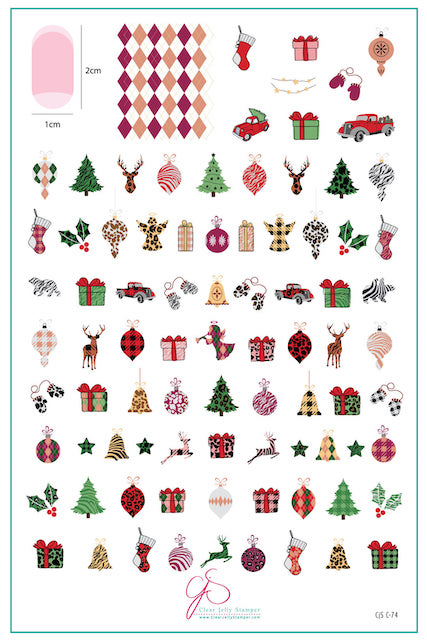 Patterned Holidays 2.0 (CjSC-74) Steel Nail Art Stamping Plate