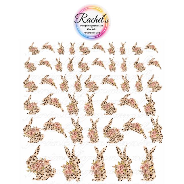 Nail Decals Waterslide nail art decals s/xl (Leopard bunny)